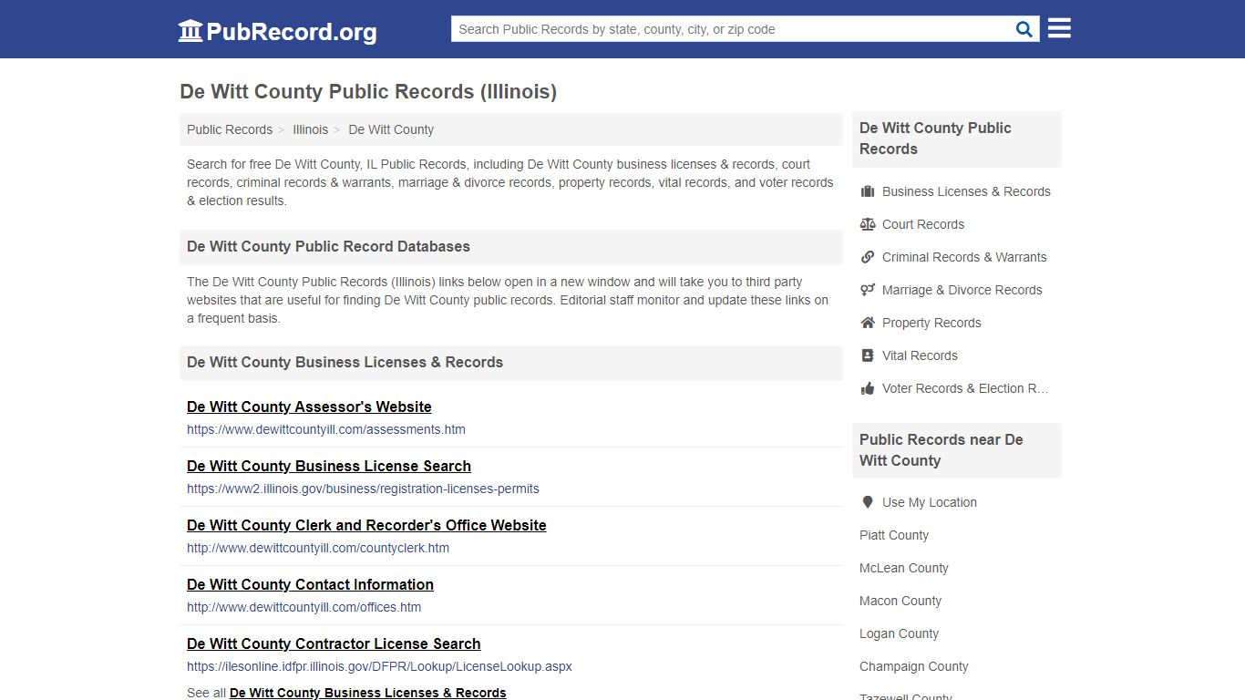 Free De Witt County Public Records (Illinois Public Records)