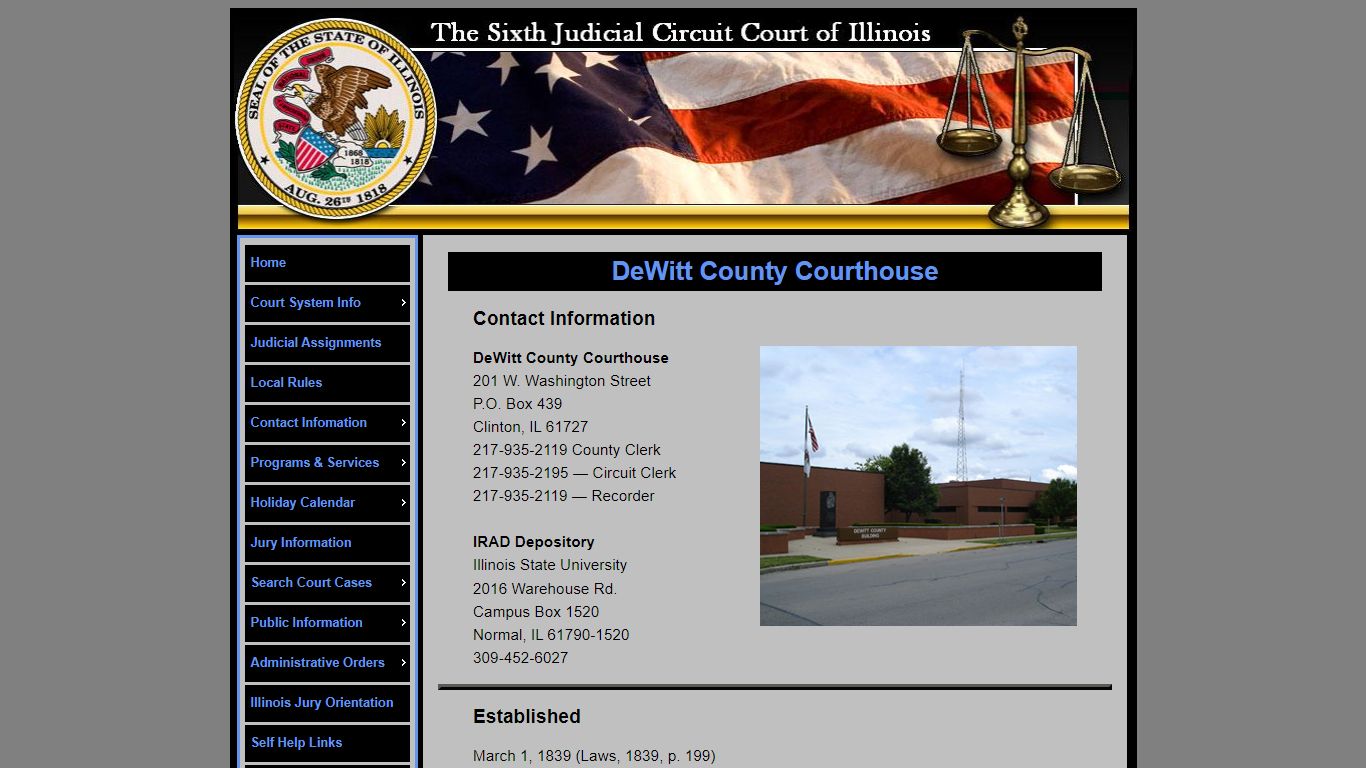 DeWitt County Courthouse - Sixth Judicial Circuit of Illinois